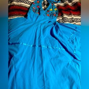 Beautiful Mexican hand embroidered halter dress. Medium-Large